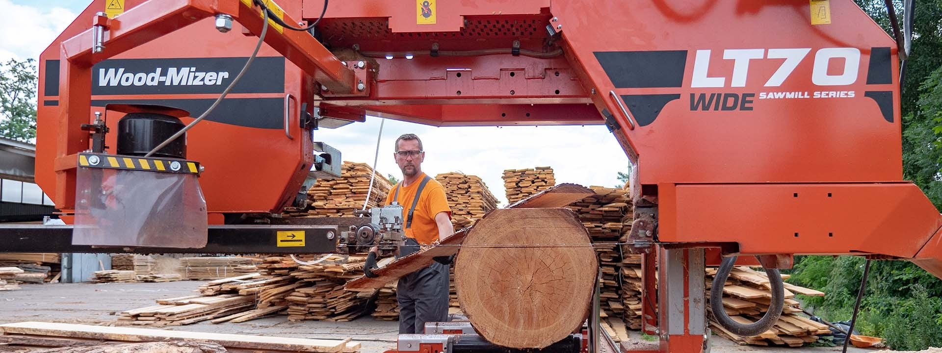 NEW WOOD-MIZER LT70 WIDE SAWMILL - WIDE HEAD AND WIDE BLADES!